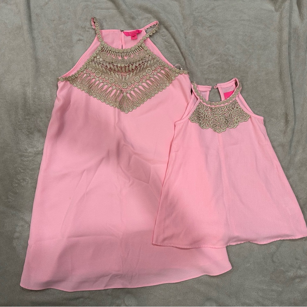Lilly Pulitzer Pink Dresses with Gold Accents
